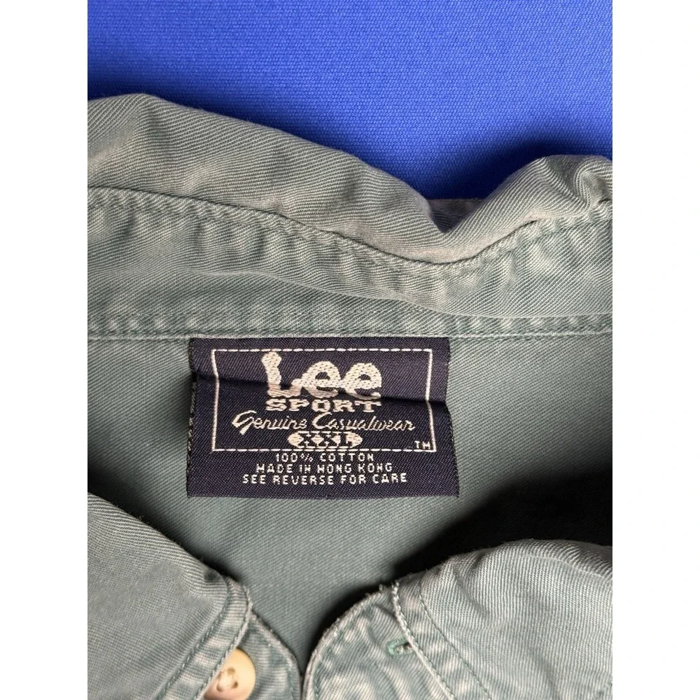 Vintage Lee Sport Long Sleeve Button Down Shirt Genuine Chevrolet Mens Size 2XL
